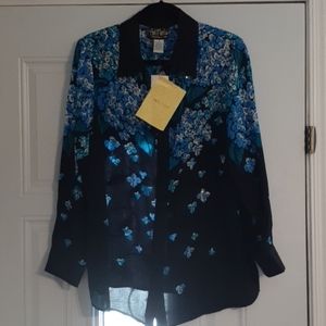 Bob Mackie shirt 100% silk